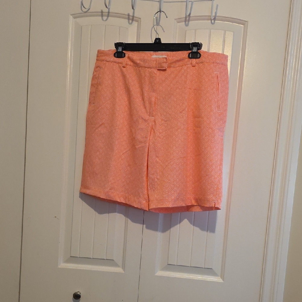 Lady Hagen Orange Geometric Shorts